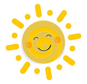 Cute smiling sun icon photo