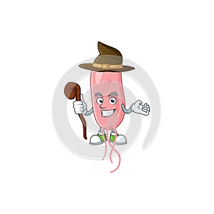 Cute and sneaky Witch vibrio cholerae cartoon design style
