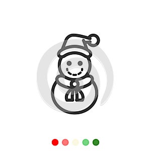 Cute snowman icon,Vector and Illustration