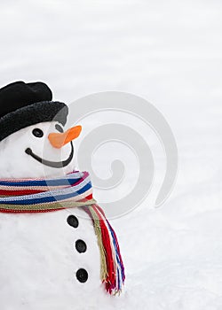 Cute snowman with a kind smile