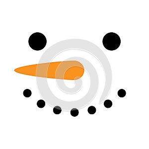 Cute snowman square face vector illustration