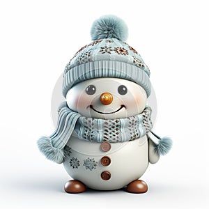 Cute snowman on white background