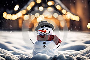 Cute Snowman in a Winter Wonderland