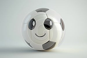 Cute soccer ball character, football symbol or background Generative AI