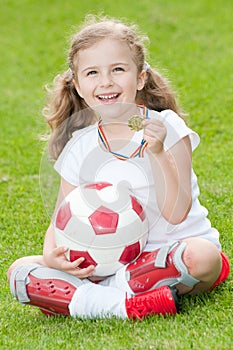 Cute soccer champion