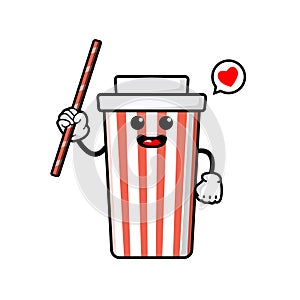 Cute soda water cup cartoon mascot character