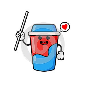 Cute soda water cup cartoon mascot character