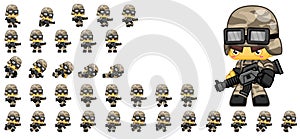 Cute Soldier Character Sprites