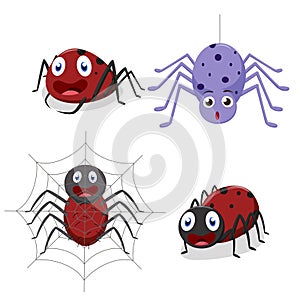 Cute spider cartoon collection set