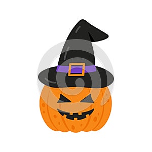 Cute spooky halloween pumpkin vector illustration