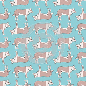 Cute Spotted Dog Vector Repeat Pattern