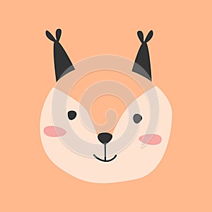 cute squirell animal face portrait in a cartoon