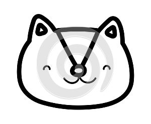 Cute squirrel face smiling animal cartoon thick line