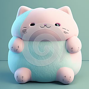 Cute Squishy Cat Plush Toy Illustration