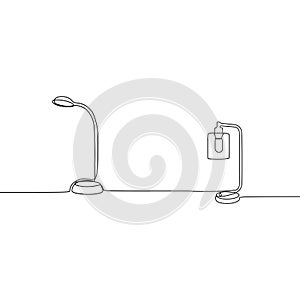 cute standing lamp and candle lamp continuous line Lamp vector. Outline set of lamp icons for web design isolated on white photo