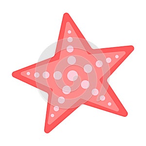 Cute of star fish on cartoon version