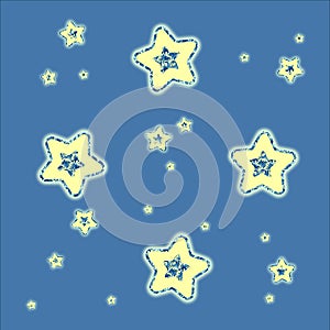 cute star print on the night sky