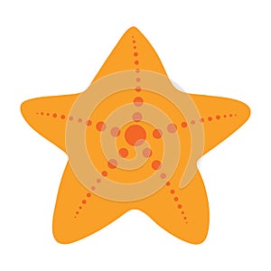 Cute starfish clipart icon png in flat cartoon vector design