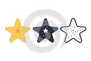 Cute starfish icon,Vector and Illustration