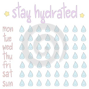 Cute stay hydrated printable planner photo