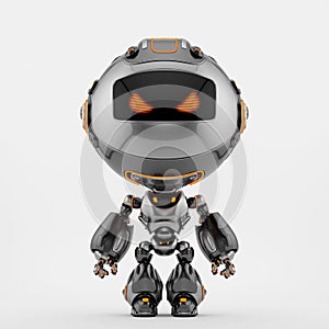 Cute steel robot toy, 3d rendering