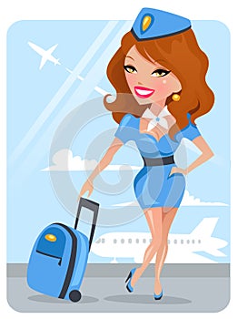 Cute Stewardess photo