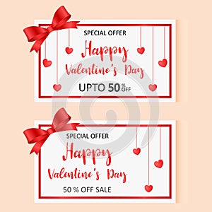 Cute Sticker Happy Valentine`s Day , Banner Valentine Art , Heart and shape Badge , Label Festival Event Promotion , Love