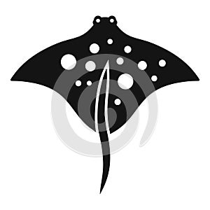 Cute stingray icon simple vector. Fish animal