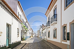 Cute street in Almodovar, Alentejo region, Portugal