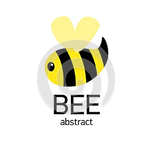 Cute striped Bee. Abstract cartoon bee flying. Vector illustration