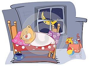 A cute stuffed toy bear cub cartoon