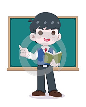 Cute style lecturer teaching cartoon illustration