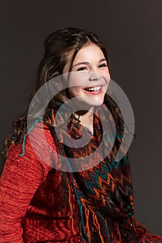 Cute Stylish Caucasian Tween laughing