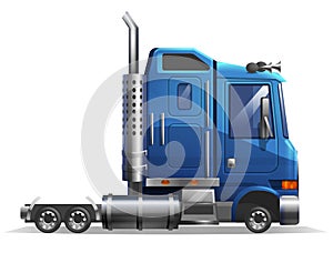 Cute stylized big truck isolated on white background.