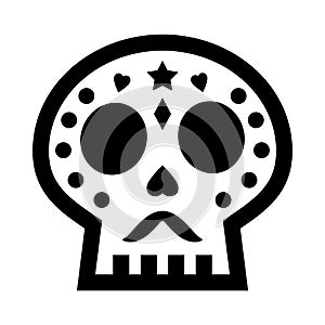 Cute sugar skull icon