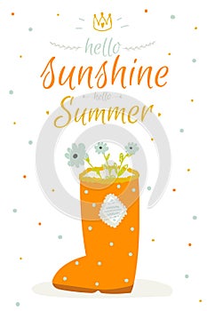 Cute summer card with character vector