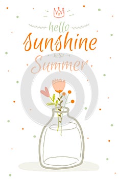 Cute summer card with character vector