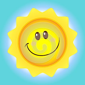 Cute Sun Cartoon Mascot Character Simple Flat Design