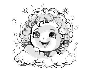 Cute Sun And Clouds Coloring Page For Kids