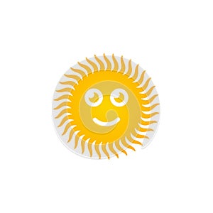 Cute sun icon vector illustration