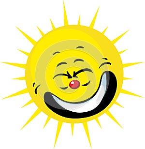 Cute sun smiling - vector