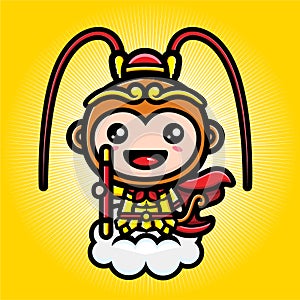 Cute sun wukong cartoon character design