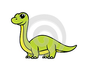 Cute and Sweet Brontosaurus Mascot Illustration