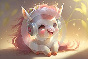 a cute and sweet cartoon style white fairy baby horse, sweet smile, a cute and sweet cartoon style white fairy baby horse, sweet s