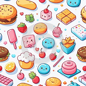 cute sweets seamless pattern