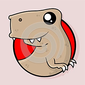 Cute t-rex mascot vector illustration logo