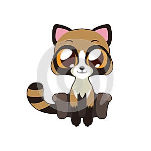 Cute tanuki raccon dog vector illustration art