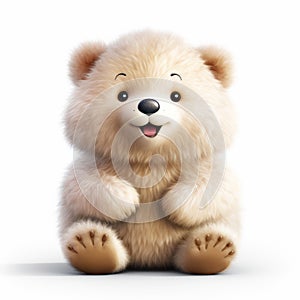 Cute Teddy Bear: A Fluffy And Interactive 3d Animation Icon photo
