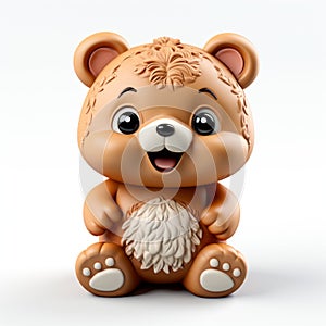 Cute Toy Bear: Realistic Hyper-detailed 3d Clay Render photo