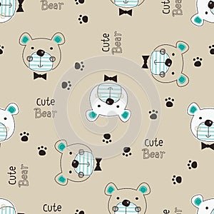 Cute Teddy Bear seamless pattern